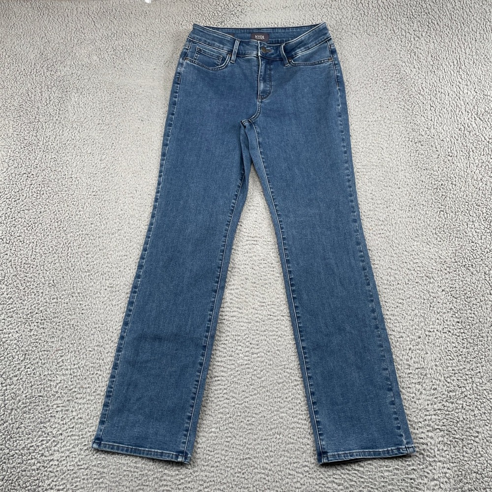NYDJ Jeans Womens 6 Blue Marilyn Straight Lift Tuck Stretch Denim Classic